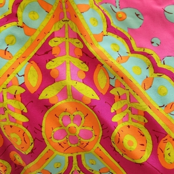 Trina Turk Woodblock Floral Pink Swim Cover Up, sz Small - Picture 9 of 9